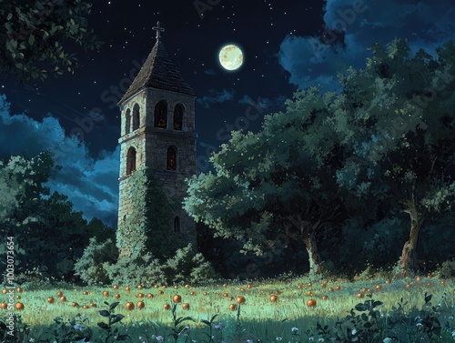 church in the night