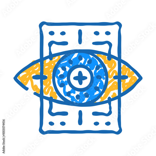 eye with mesh ophthalmology doodle icon sketch vector. eye with mesh ophthalmology sign. isolated symbol illustration