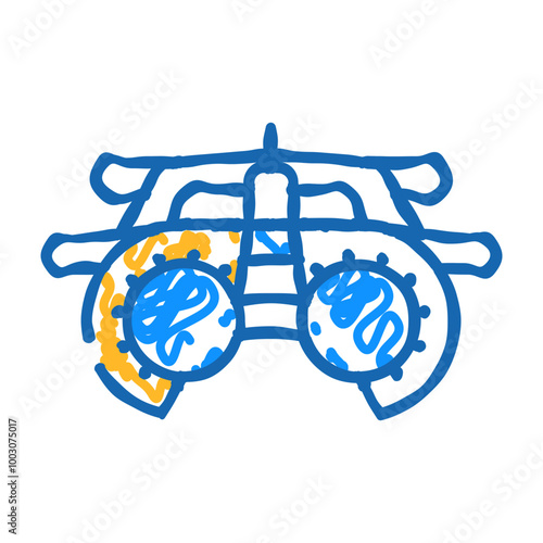 trial frame ophthalmology doodle icon sketch vector. trial frame ophthalmology sign. isolated symbol illustration