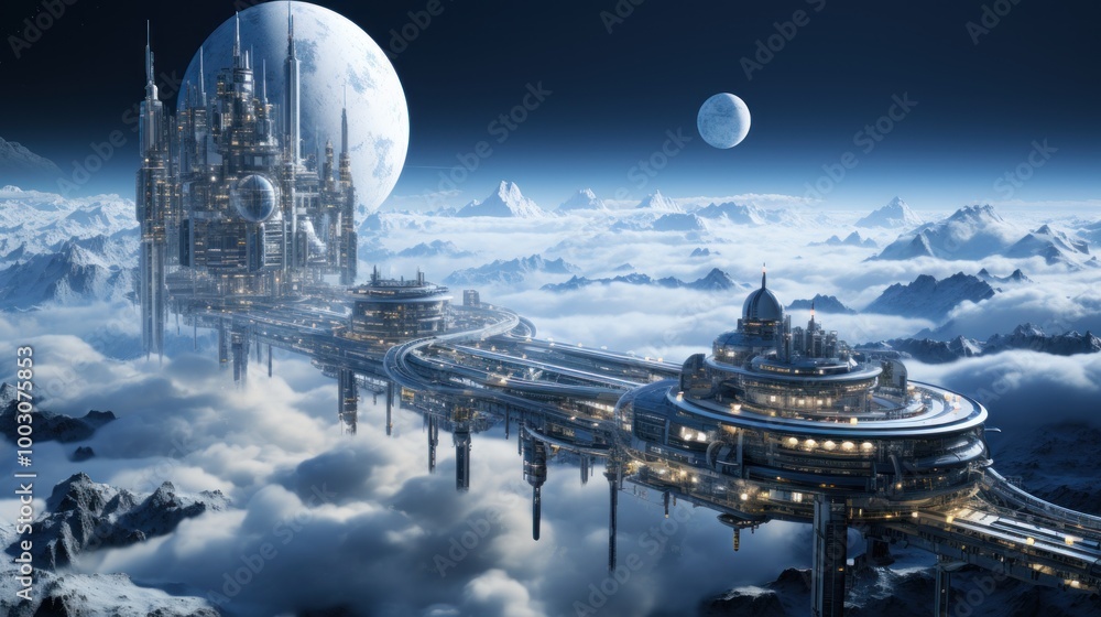 Futuristic City Above the Clouds Futuristic City Above the Clouds