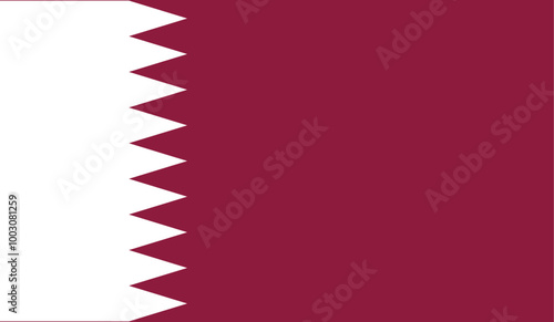 Qatar official flag vector with standard size and proportion. National flag emblem with accurate size and colors.
