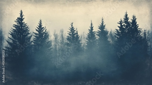 Vintage winter forest