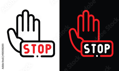 stop sign with hand