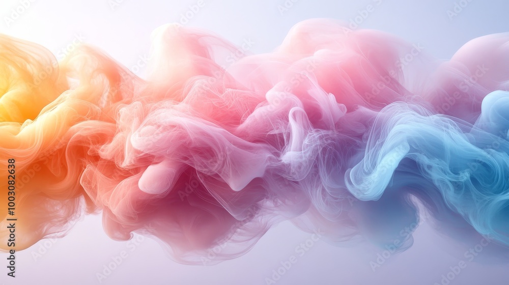 Fototapeta premium Colorful swirling clouds of smoke in pastel