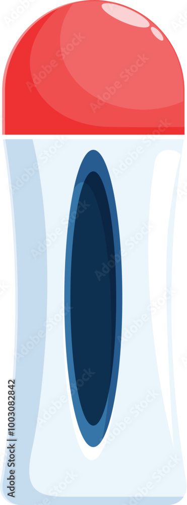 Cartoon deodorant stick with red cap is isolated on white background Cartoon deodorant stick with red cap is isolated on white background