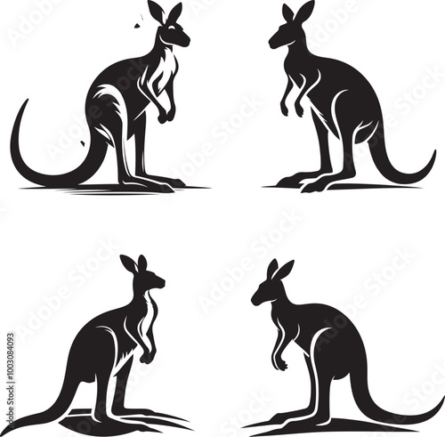 Kangaroo silhouette vector illustration