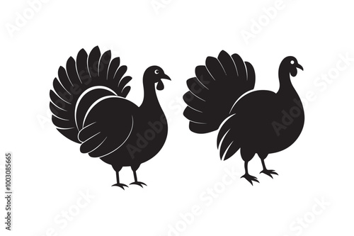 Turkey Silhouette Vector Illustration Printable Clipart for Apparel