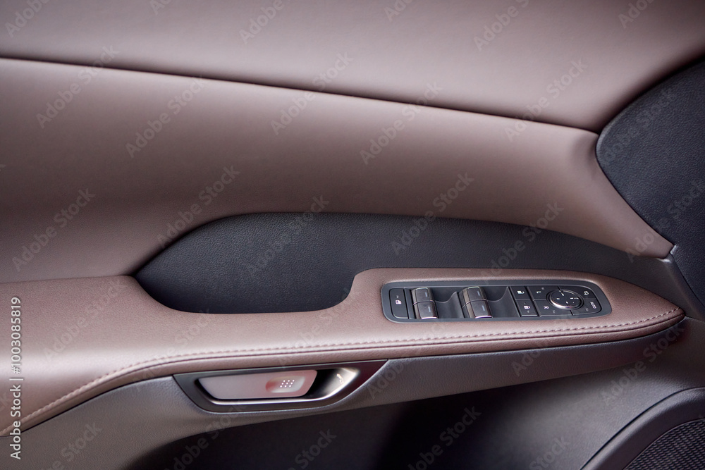 A car door with trim showcasing automotive design details A car door with trim showcasing automotive design details