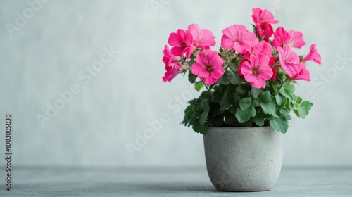 Wallpaper Mural A vibrant pink flower arrangement in a simple pot against a neutral background. Torontodigital.ca