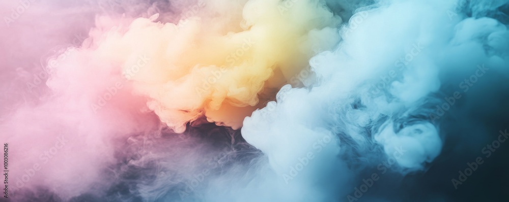 Colorful smoke clouds blending together, abstract Colorful smoke clouds blending together, abstract