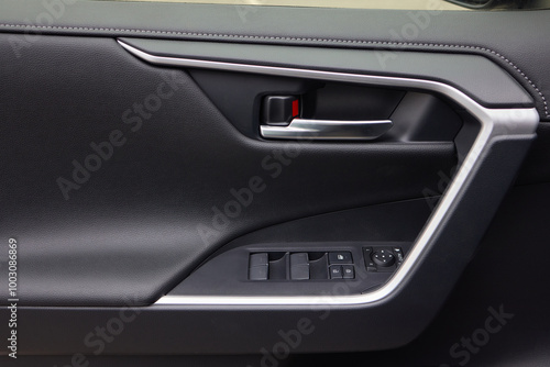 A car door with trim showcasing automotive design details