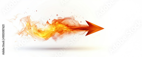 Fiery Arrow of Progress: A dynamic, abstract image depicting a fiery arrow soaring through space, symbolizing rapid growth, intense passion, and unstoppable momentum.