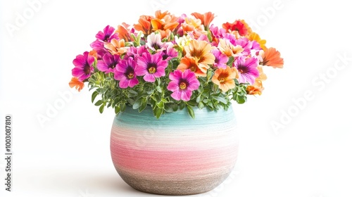 Wallpaper Mural A vibrant arrangement of colorful flowers in a decorative pot, showcasing natural beauty. Torontodigital.ca