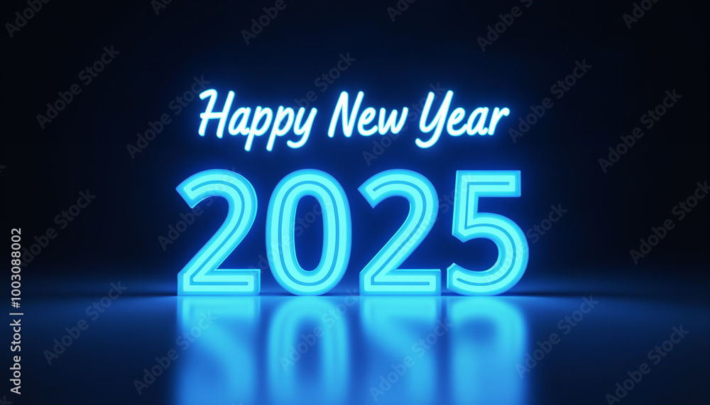 2025 New Year - Neon Glow Text Background 2025 New Year - Neon Glow Text Background