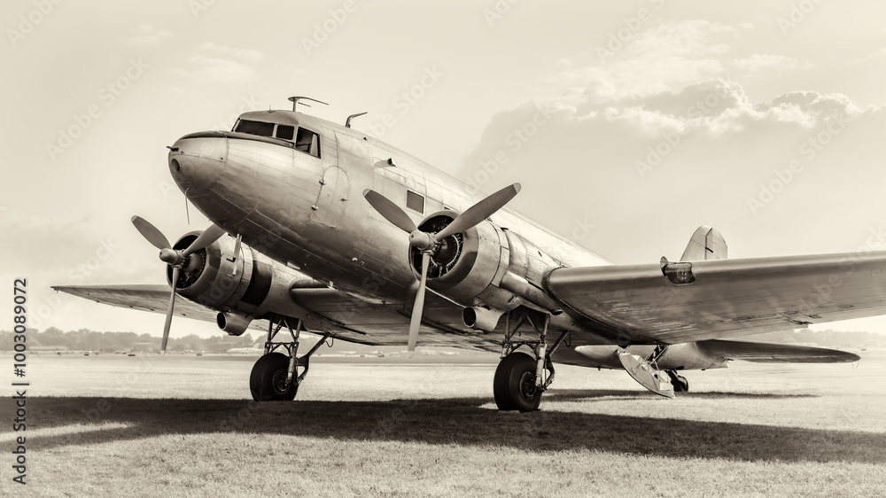 historical plane on an airfield historical plane on an airfield