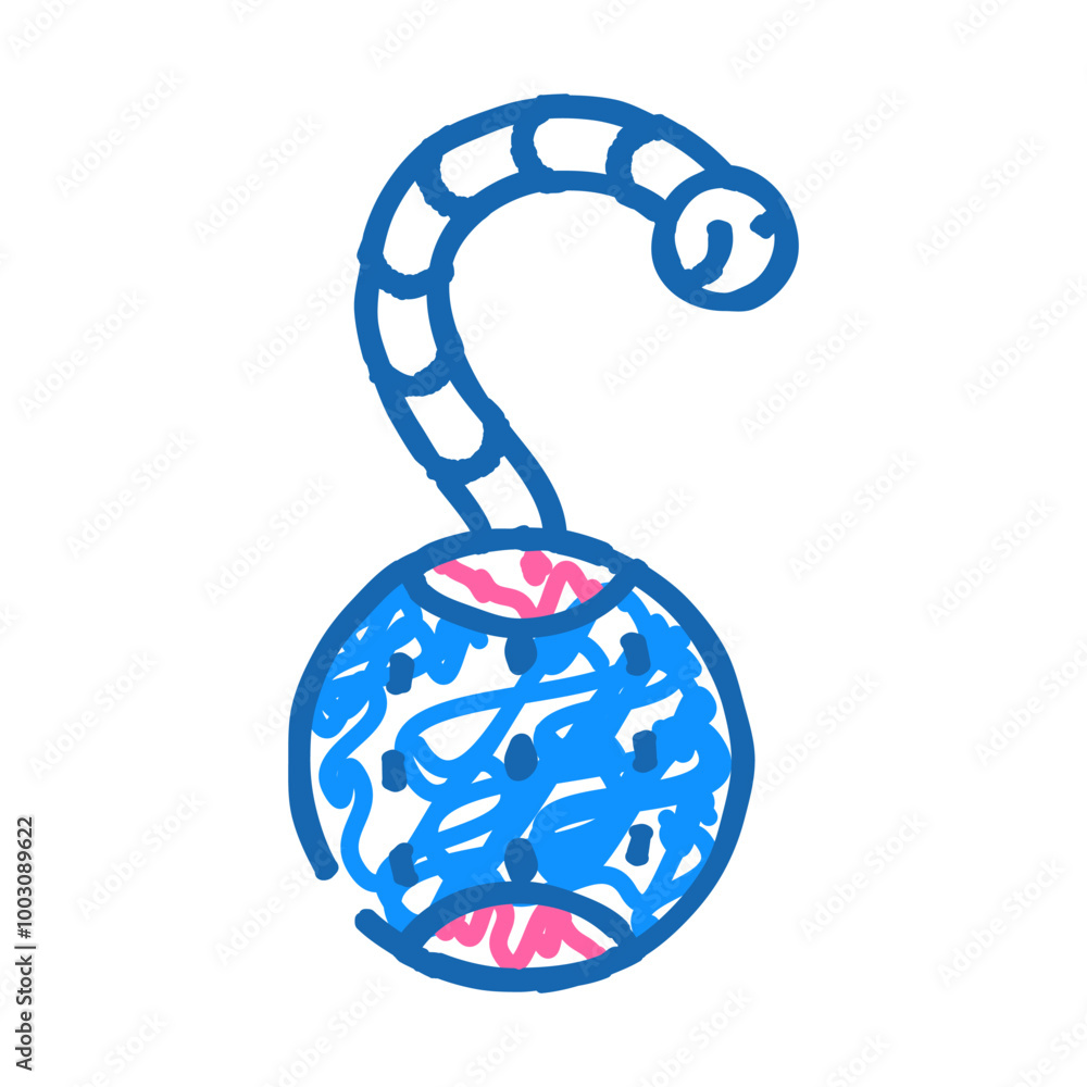 Fototapeta premium roly-poly pet toy doodle icon sketch vector. roly-poly pet toy sign. isolated symbol illustration