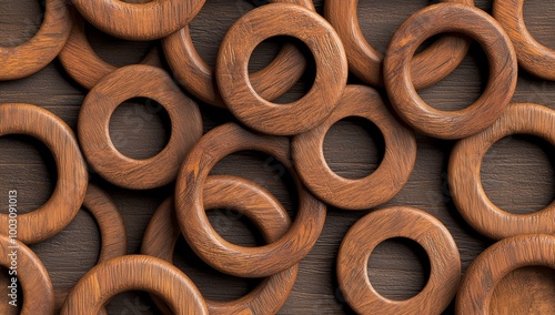 Geometric pattern on a rustic wooden wall with a black and brown color scheme. Wood texture in the background.