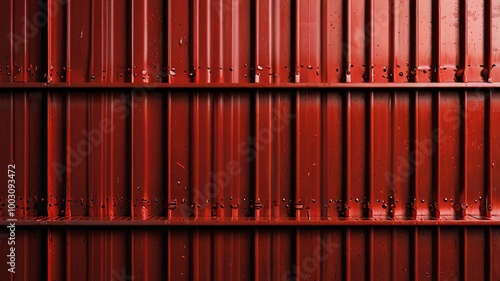 Wallpaper Mural Striking Arrangement of Metallic Red Textured Steel Sheets on a Roof, Highlighting Innovative Design and Durability. Torontodigital.ca