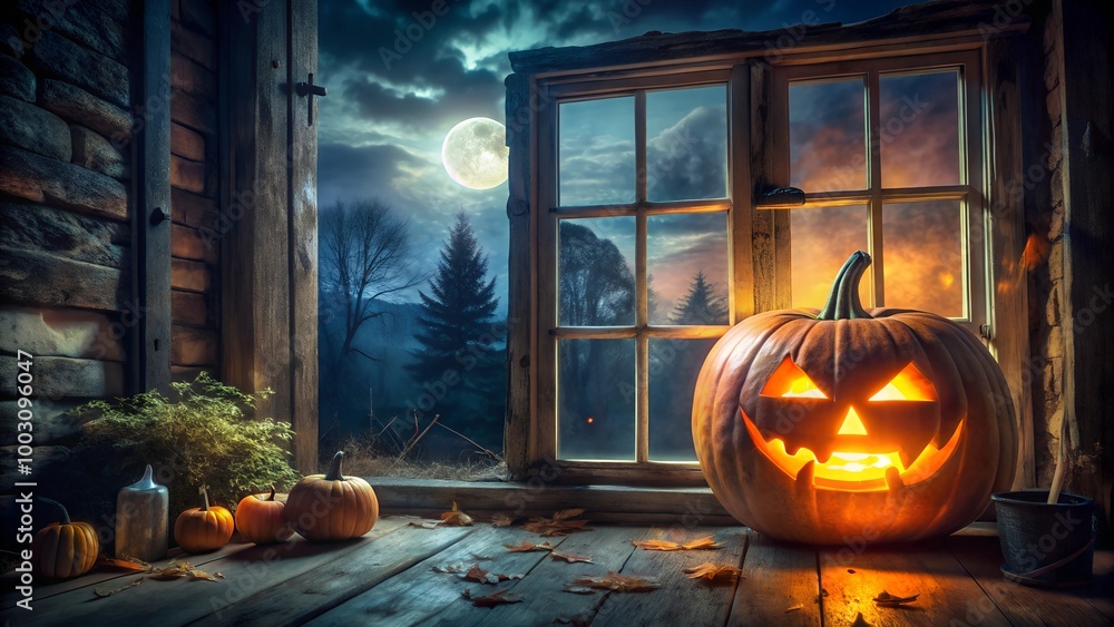 Obraz premium Halloween Dark Night Background