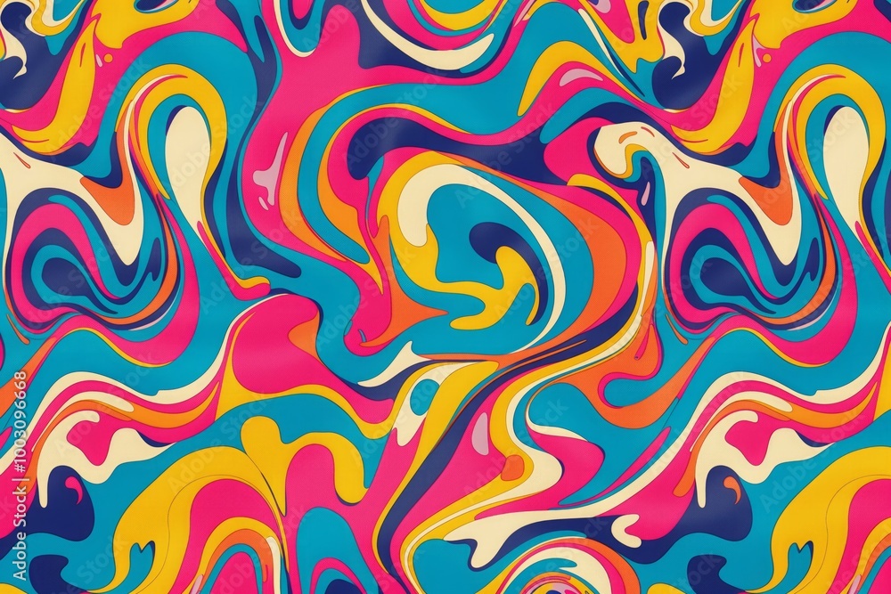 A colorful abstract painting with a lot of swirls and lines A colorful abstract painting with a lot of swirls and lines