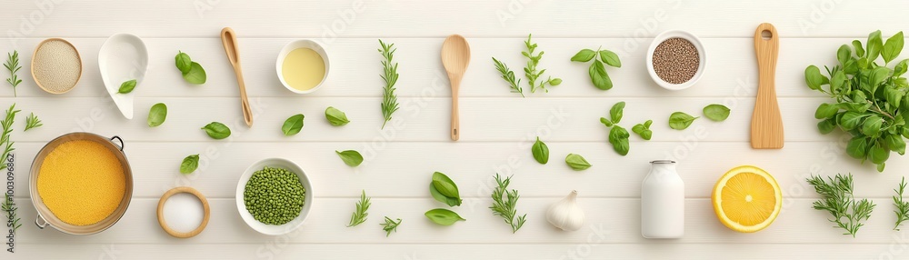 Cooking recipes flat design top view kitchen animation Split-complementary color scheme Cooking recipes flat design top view kitchen animation Split-complementary color scheme