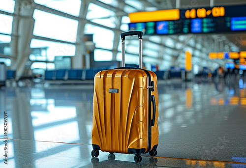 Suitcase or luggage with conveyor belt in the airport