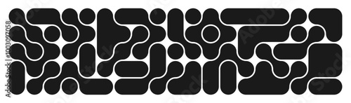 background with black liquid connected circle dots.metaballs pattern on white. abstarct geometric shapes collection Point movement flat icon