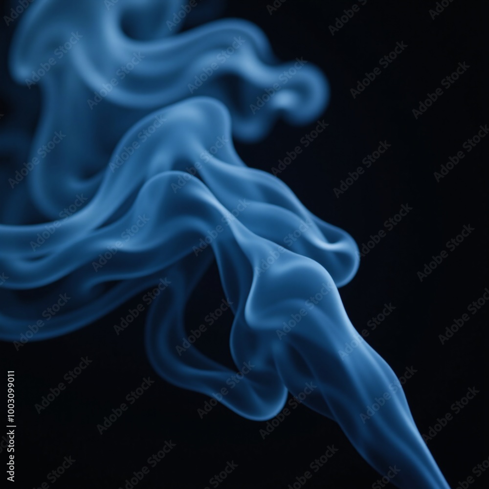 Misty abstract blues on dark background smoke-filled studio texture overlay conveying the idea of aromatherapy Misty abstract blues on dark background smoke-filled studio texture overlay conveying the idea of aromatherapy