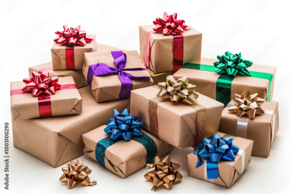 Colorful Wrapped Christmas Gifts Pile Colorful Wrapped Christmas Gifts Pile