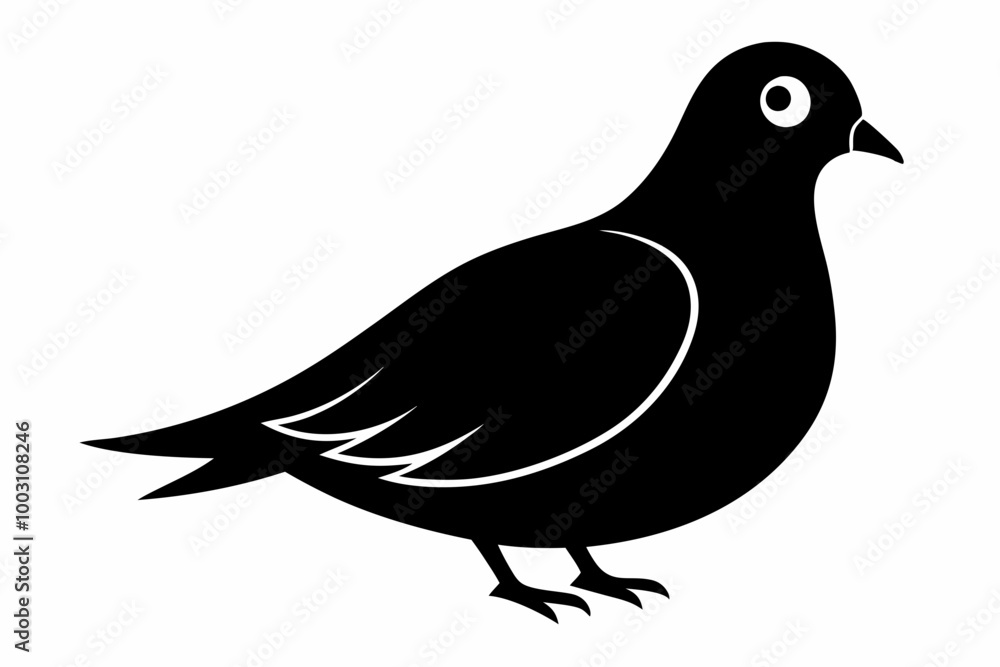 A cute Mourning Dove bird for log silhouette black Vector art illustration A cute Mourning Dove bird for log silhouette black Vector art illustration