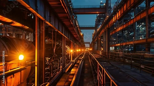 Night scene of chemical plant , Maptaphut industrial , Eastern of Thailand photo