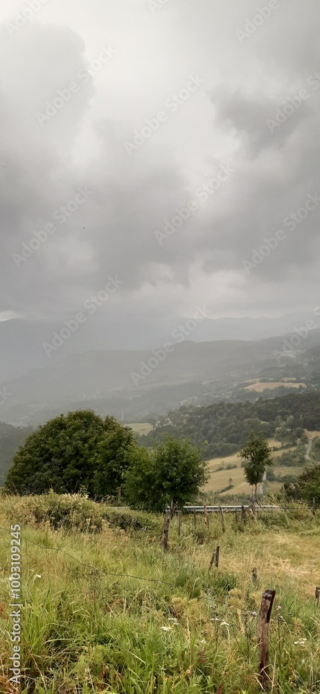 Obraz premium Italian mountains in rainy weather in summer