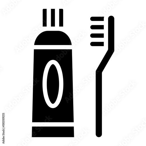 732-Toothbrush and Toothpaste Icon style