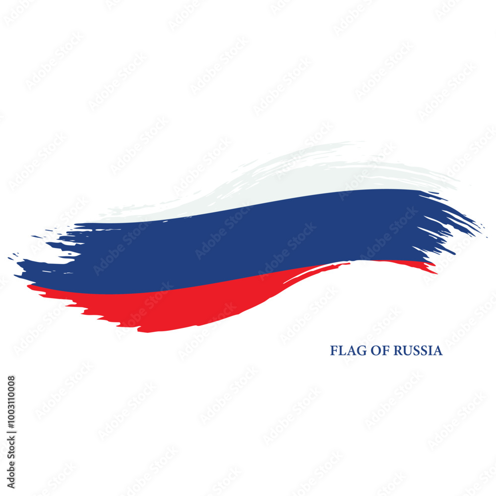 Naklejka premium Brush Stroke Flag Of Russia Vector Design.