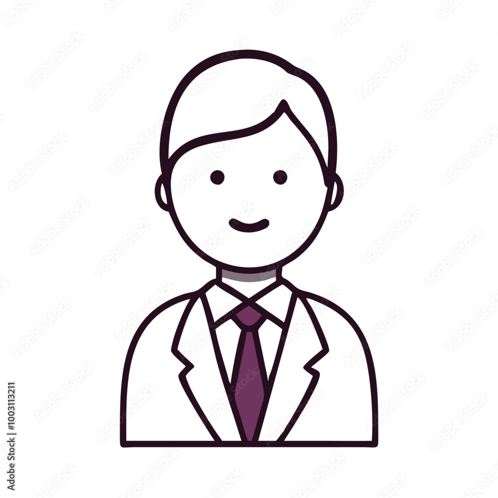 Professional Businessman Avatar in Suit and Tie Vector Illustration Professional Businessman Avatar in Suit and Tie Vector Illustration