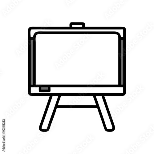  Blank Whiteboard on Tripod Stand Vector for Presentation and Education