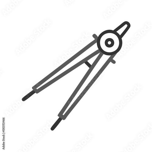  Vector Illustration of Geometric Drawing Compass for Math and Design Education