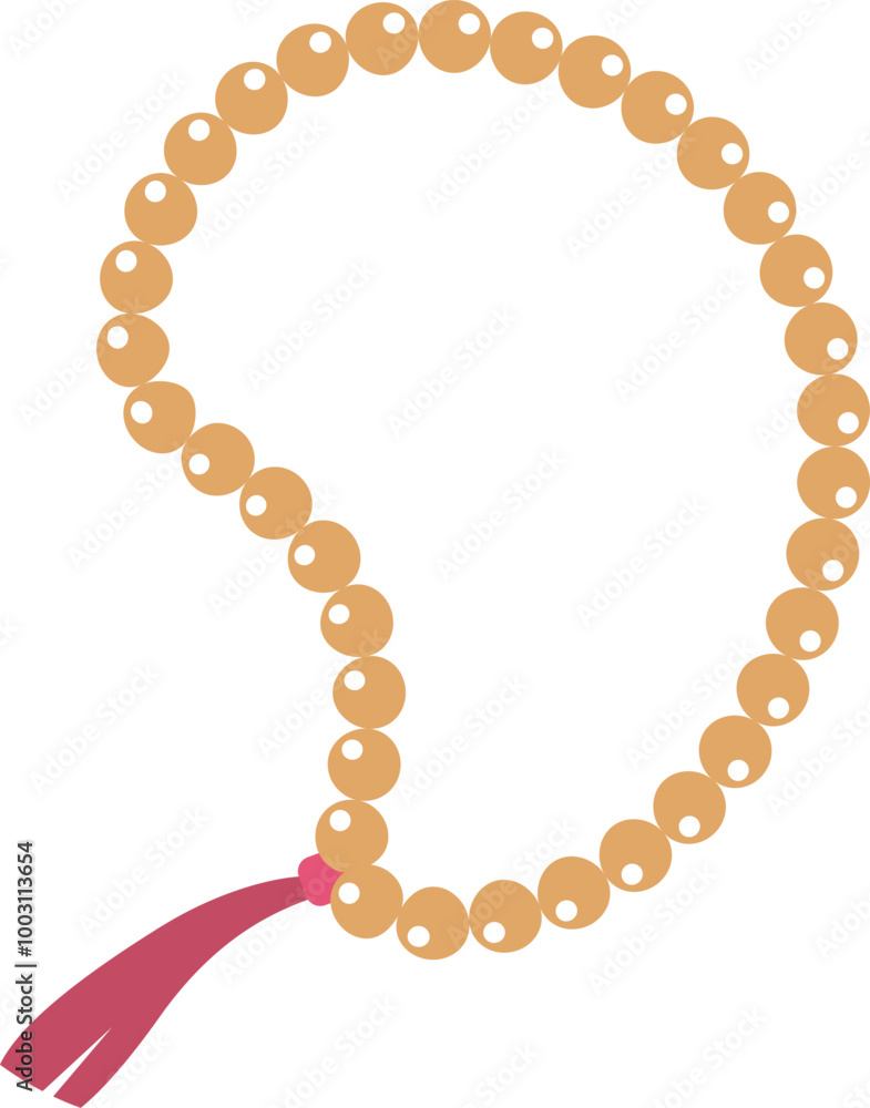 Obraz premium Wooden Simarna brown Prayer Beads, Buddhist Prayer Beads icon.