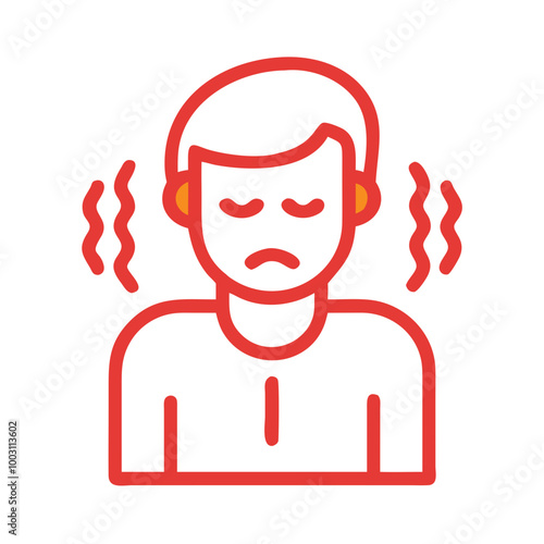  Vector of a Sad Person Illustrating Stress or Anxiety with Vibrating Lines