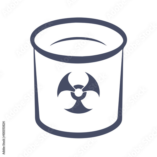  Vector Illustration of Hazardous Waste Container with Biohazard Symbol for Safety Awareness