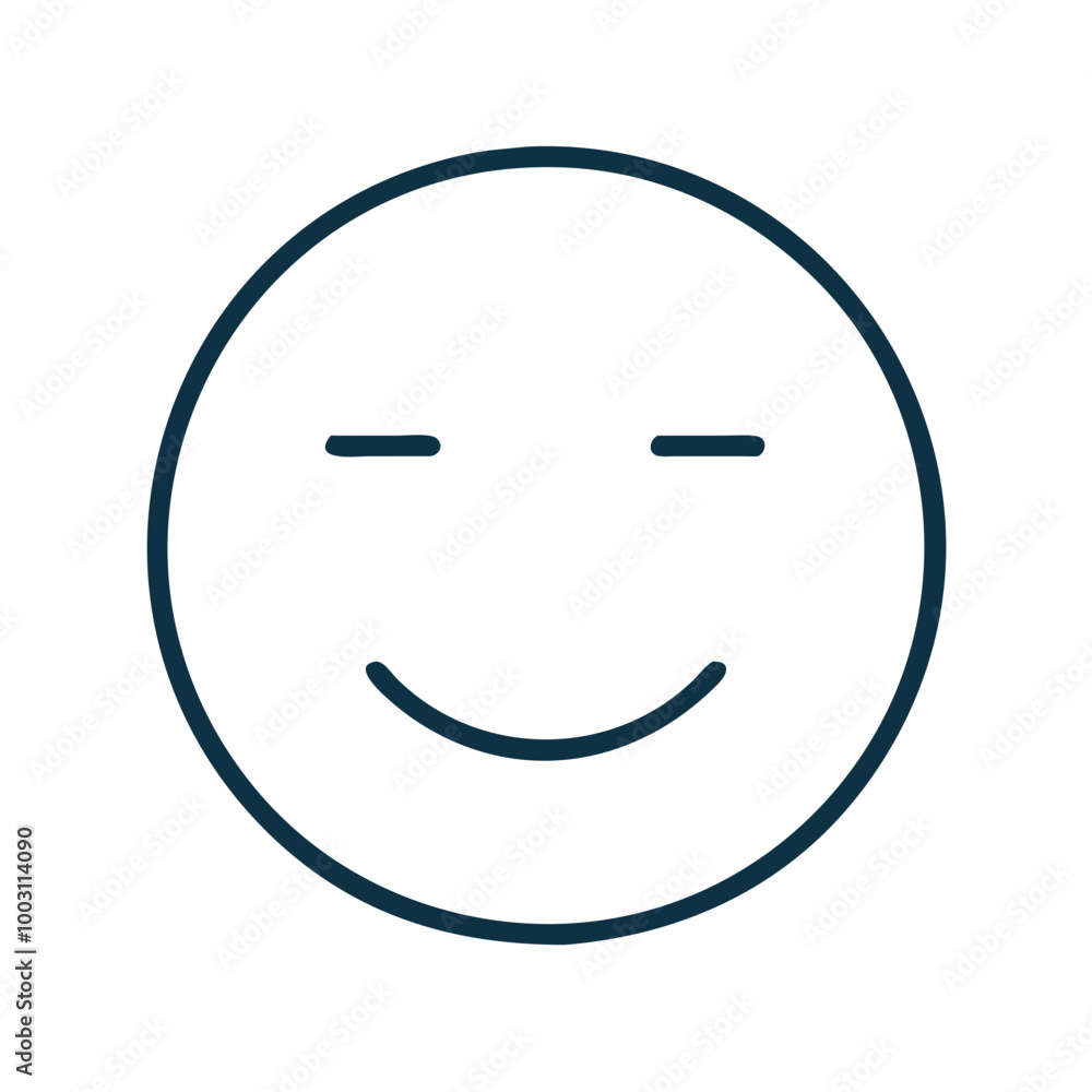 Simple Minimalist Smiley Face Vector Emoticon for Digital Communication Simple Minimalist Smiley Face Vector Emoticon for Digital Communication