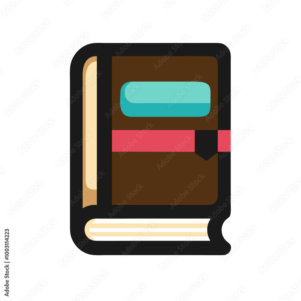 Illustrated Vector Closed Book with Bookmark for Education and Literature Concepts Illustrated Vector Closed Book with Bookmark for Education and Literature Concepts