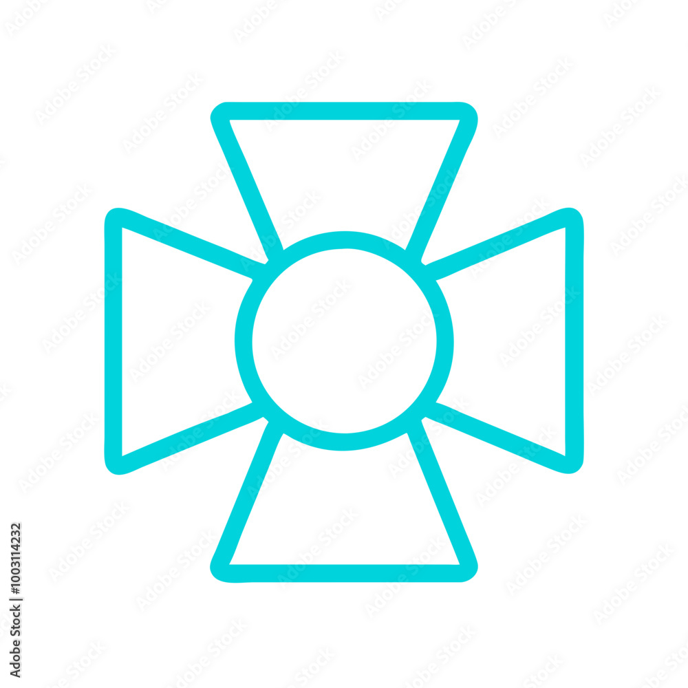 Geometric Turquoise Cross Shape Vector Design for Abstract Art and Decoration Geometric Turquoise Cross Shape Vector Design for Abstract Art and Decoration