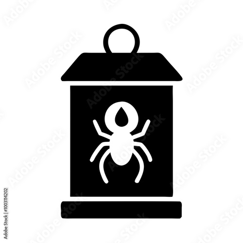  Vector Illustration of Insect Repellent Bottle with Spider for Pest Control
