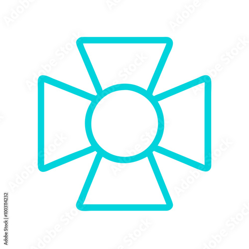  Geometric Turquoise Cross Shape Vector Design for Abstract Art and Decoration