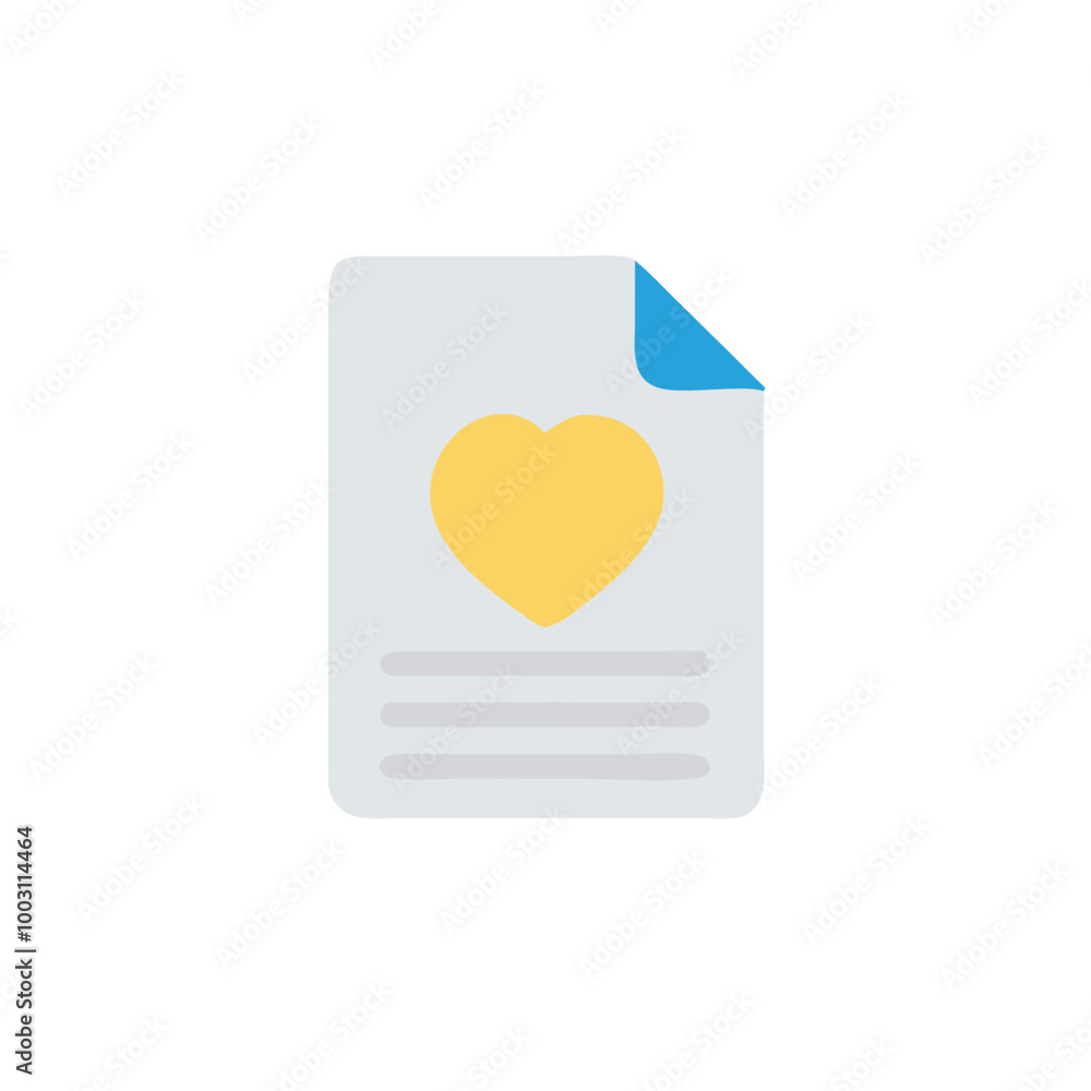 Document with Heart Symbol for Love and Healthcare Concepts Document with Heart Symbol for Love and Healthcare Concepts