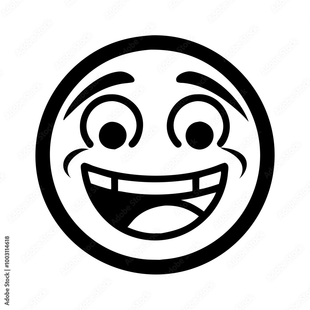 Happy Cartoon Face Vector Illustration Expressing Joy and Playfulness Happy Cartoon Face Vector Illustration Expressing Joy and Playfulness