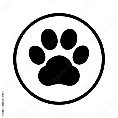  Pet Animal Paw Print in Circle Vector for Veterinary and Pet Care Branding