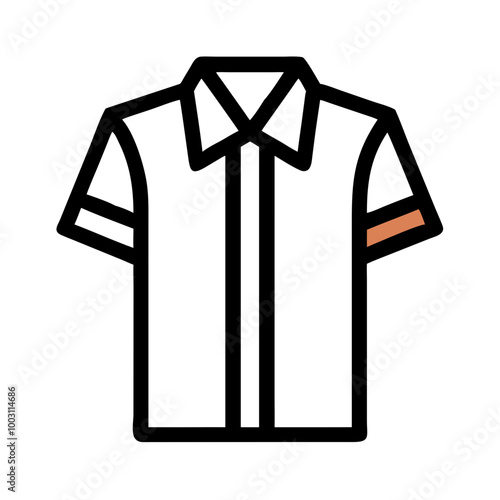  Vector Illustration of a Short Sleeve Collared Shirt for Fashion Design