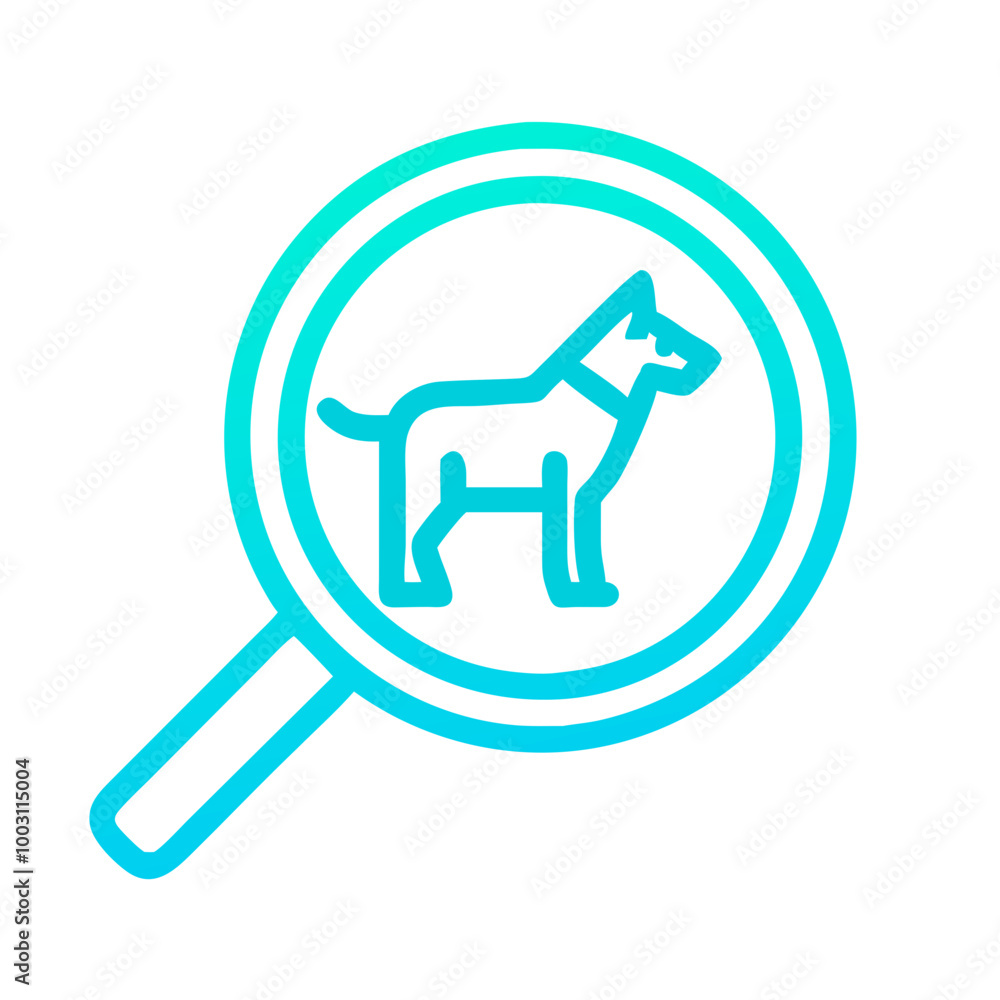  Magnifying Glass with Dog Represents Veterinary Search and Analysis